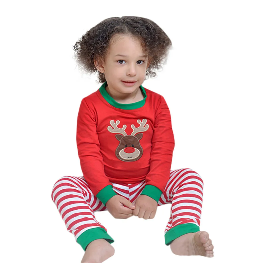 

Cute Baby Girls Clothes Hot Sale Toddler Kids Boys Long Sleeve T shirt Tops Stripe Pants Christmas Outfits children's clothing