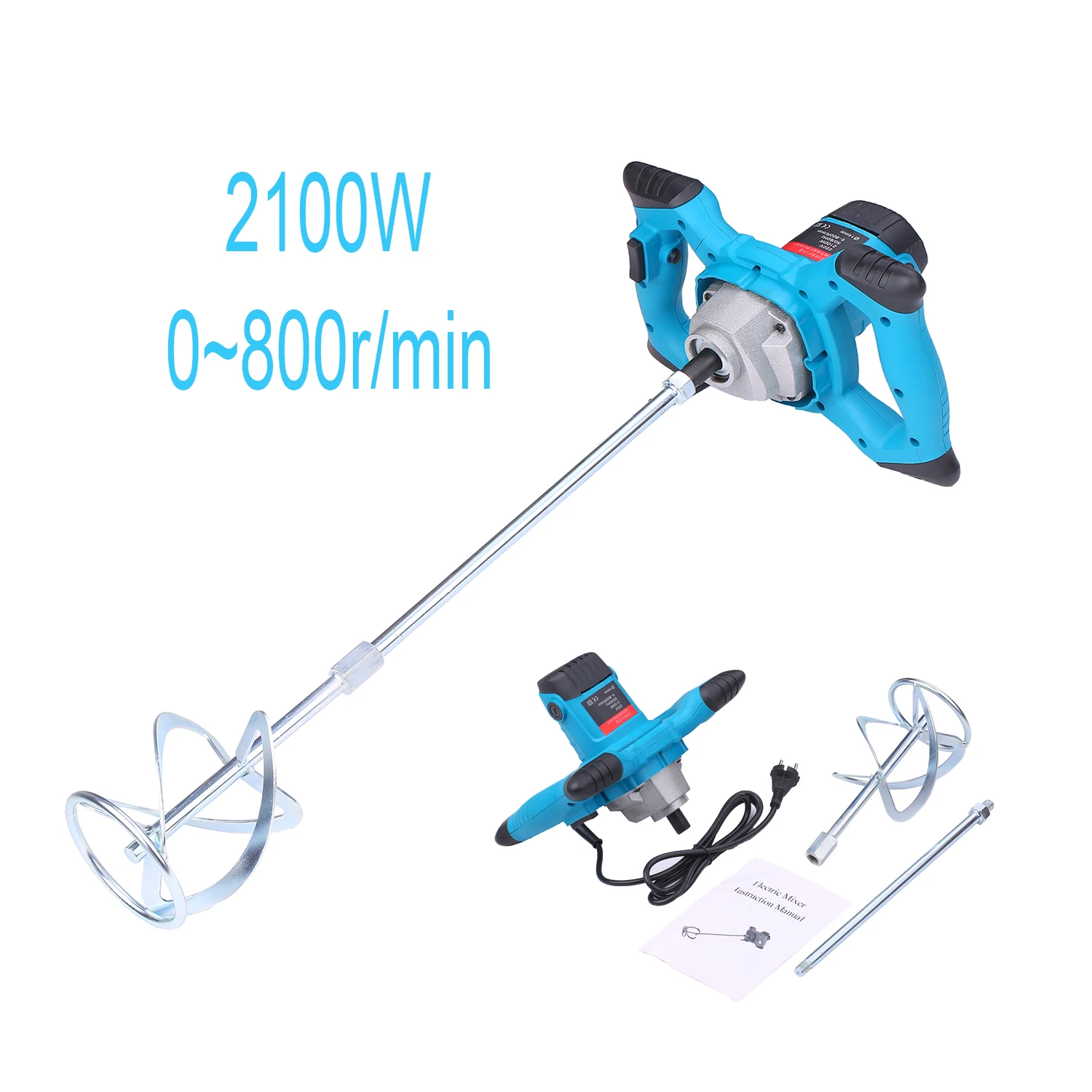 2100w Handheld Electric Mixer Electric Cement Mixer Hand Held Steering Wheel Mixer Concrete