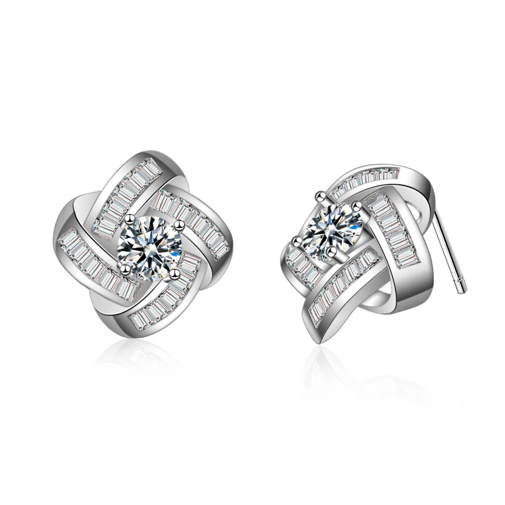 

Rotating Earrings Female Simple Net Red Cold Wind Personality Ins Wind Synthetic Zircon Fashion Earrings Stud Earrings