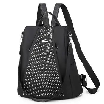 

Ladies Backpack Shopping Bag Backpack Student Bag Korean Style Black Preppy Style Teenage Backpacks For Girls Mochila Notebook