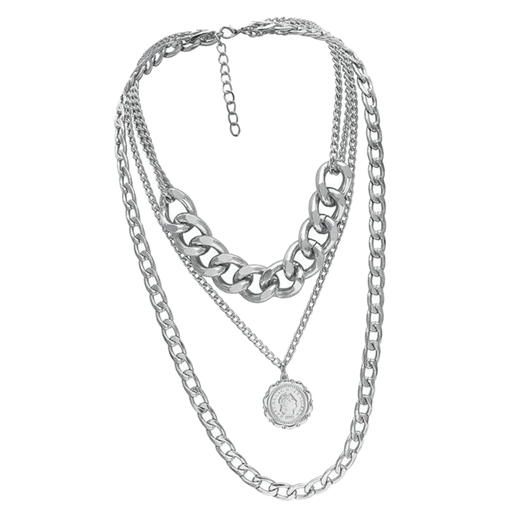 Retro Womens Sweater Necklace Chain with Pendant Charm Clothing Accessory Hypoallergenic Lightweight