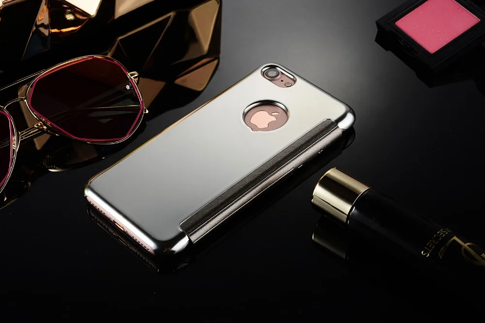 Роскошный флип-чехол для iphone 6 S, 6s, 7, 8 Plus, 5, 5S, SE, X, 6 Plus, 6s Plus, 7 Plus, 8 Plus, чехол из прозрачного поликарбоната, вид на окна, зеркальный чехол