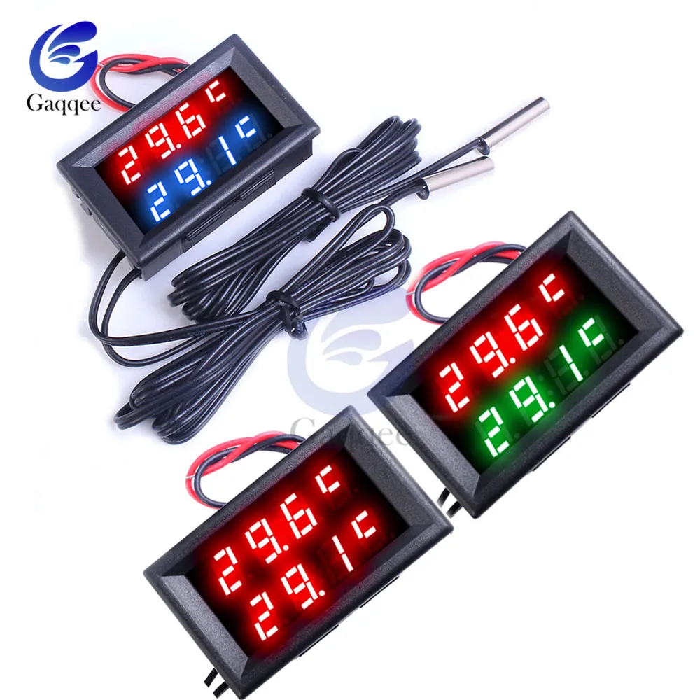 DC 4V 28V Mini Dual Дисплей цифровой Температура Управление Термометр датчик