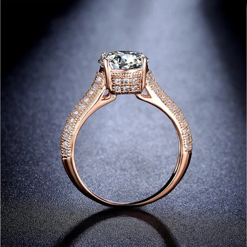 New Trendy Crystal Engagement Cubic Zirconia Wedding Band Ring for Women Ladies Finger Rings Best Gift