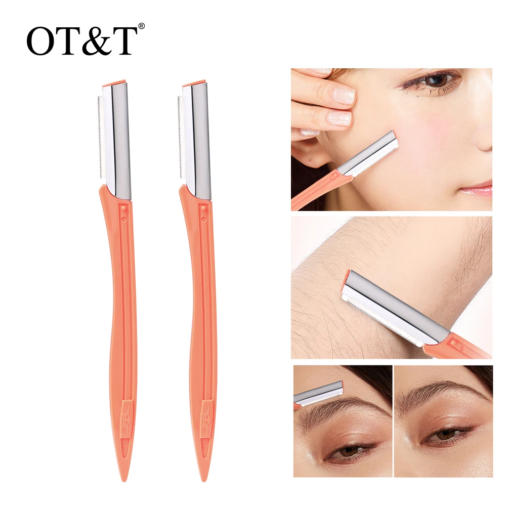 Blade-Razor Shaper Makeup-Knife Eyebrow-Shaver Facial-Hair-Remover Womens 2pcs Portable