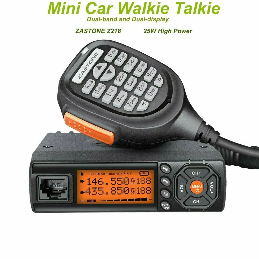 Zastone Z218 Mini Car Mobile Radio 25W Dual Band Transceiver 10KM Walkie Talkie|Walkie Talkie| - AliExpress