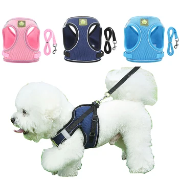 

Reflective Safety Pet Dog Harness and Leash Set for Small Medium Dogs Cat Harnesses Vest Puppy Chest Strap Pug Chihuahua Bulldog