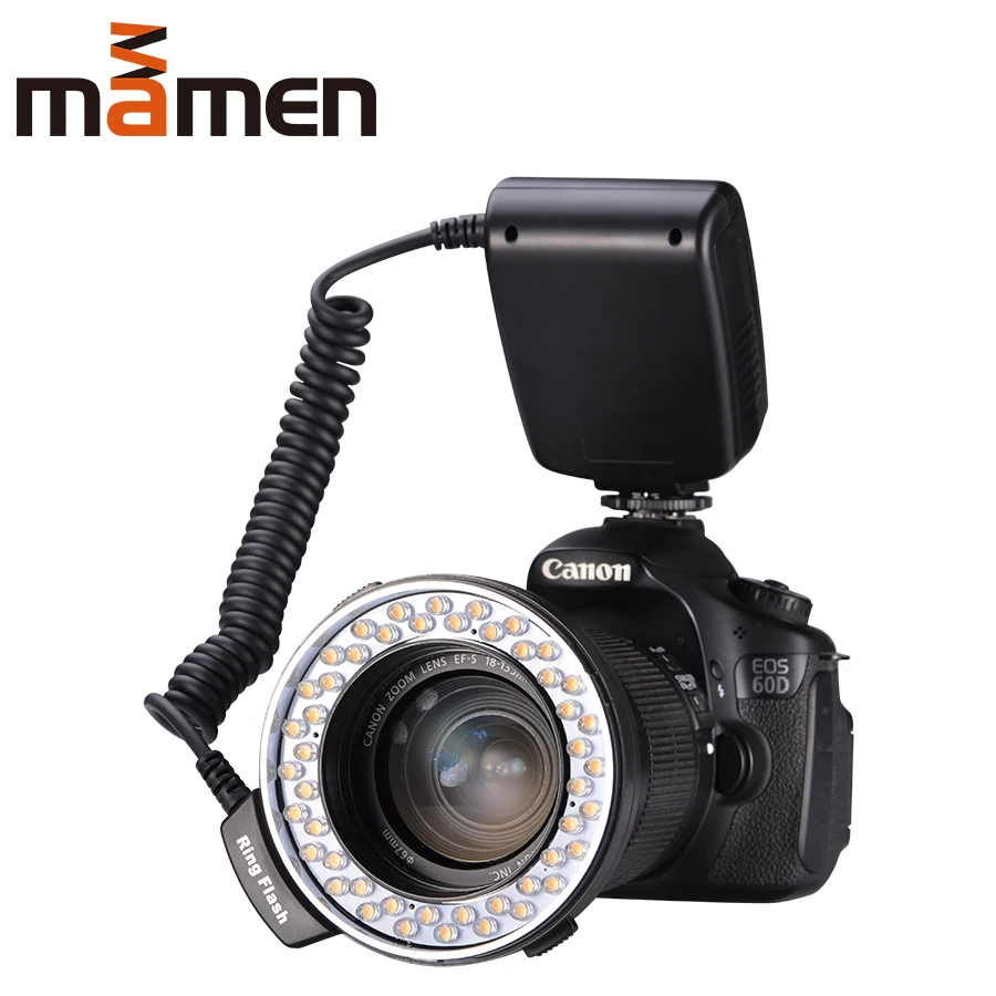 Cena MAMEN makro LED pierścień latarka Speedlight speedlite do canona Nikon Fujifilm Olympus Pentax DSLR zdjęcie z kamery lampa pierścieniowa zestaw