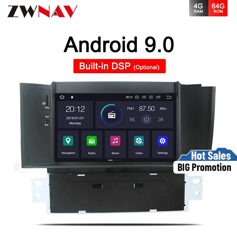 Автомагнитола с DVD-плеером Android 9 0 для Citroen C4 C4L DS4 2012 2013 2014 2015 2016 FM-радио BT стерео