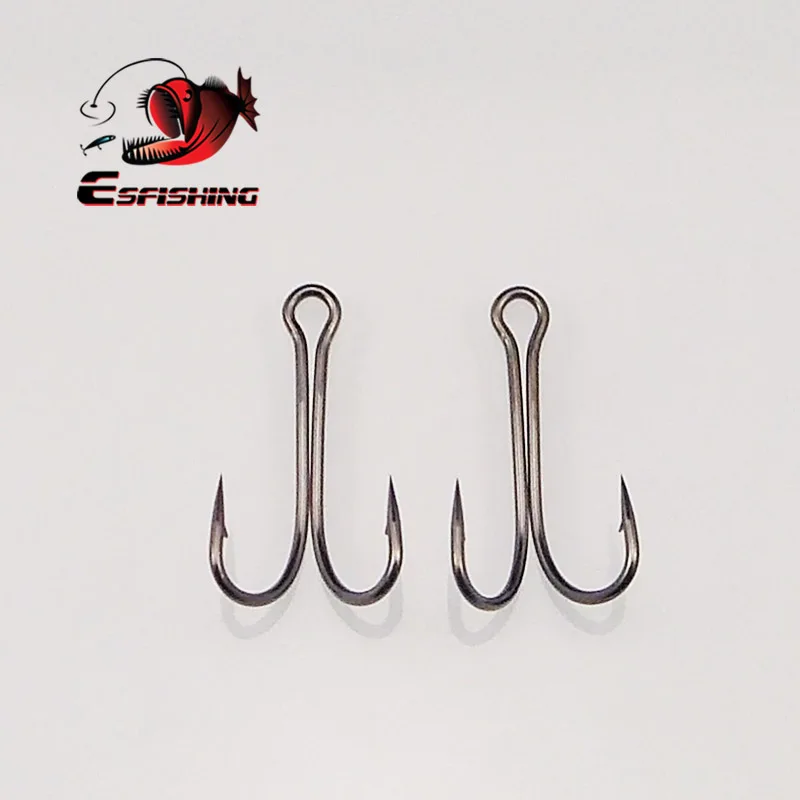 

ESFISHING 10pcsLong Shank Double Hook Weedless Fishing hook Duple Hook for Jig Bass Fish Hook fishing tackle For Soft Lure