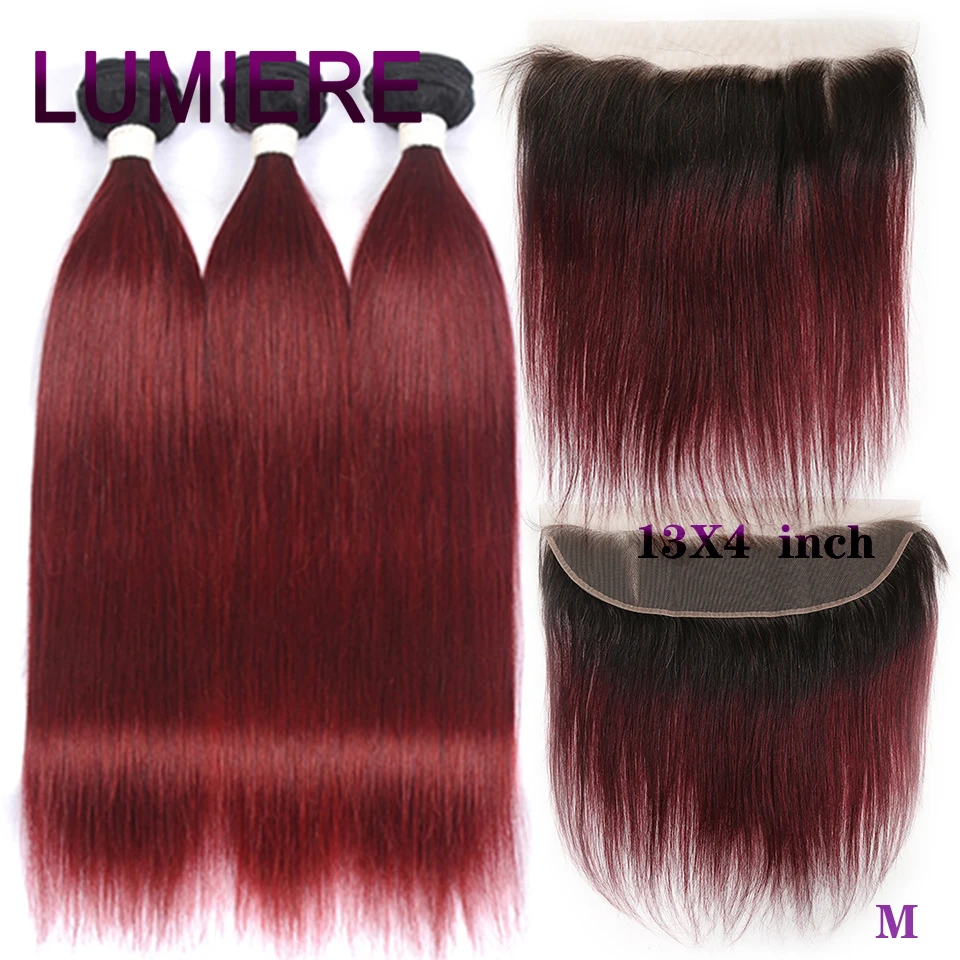 

Lumiere 1b 99j Brazilian Hair Weave Bundles With Frontal Straight Hair Bundles With Closure Human Hair Bundles With Frontal Remy