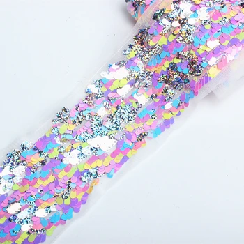 

(15 yards/lot) New arrival 3" 75mm glitter scatter sequin ribbon for dress