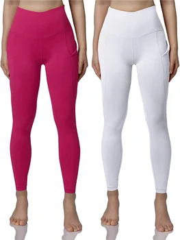

Sexy Leggings Yoga Pants Women High Waist Thin Tummy Control Pocket Workout 4 Way Stretch Quick Drying Anti Wrinkle Durability