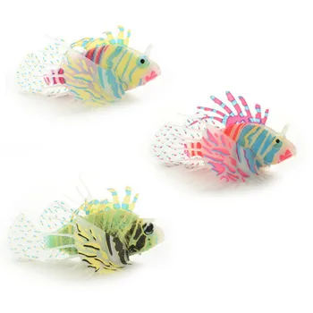 

JU Aquarium Decorations Soft Coral Toy Fish Tank Landscaping Simulation Three-color Lionfish Aquarium Accessories
