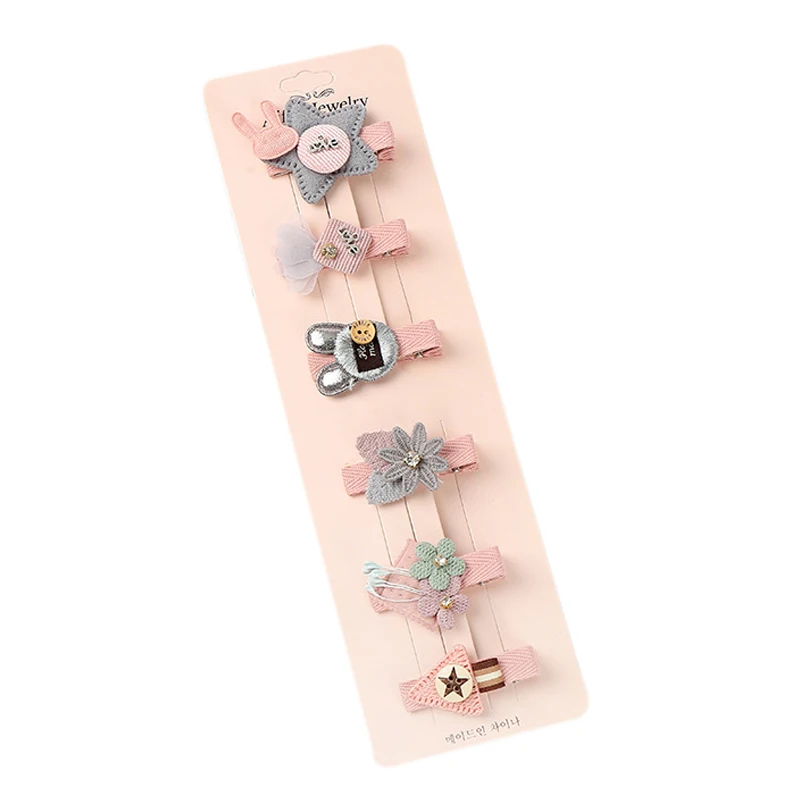 3 6 шт., милые заколки для волос для девочек, новые аксессуары для волос принцессы для девочек, заколка для волос с изображением животных из мультфильма, детский набор для волос - Цвет: 3