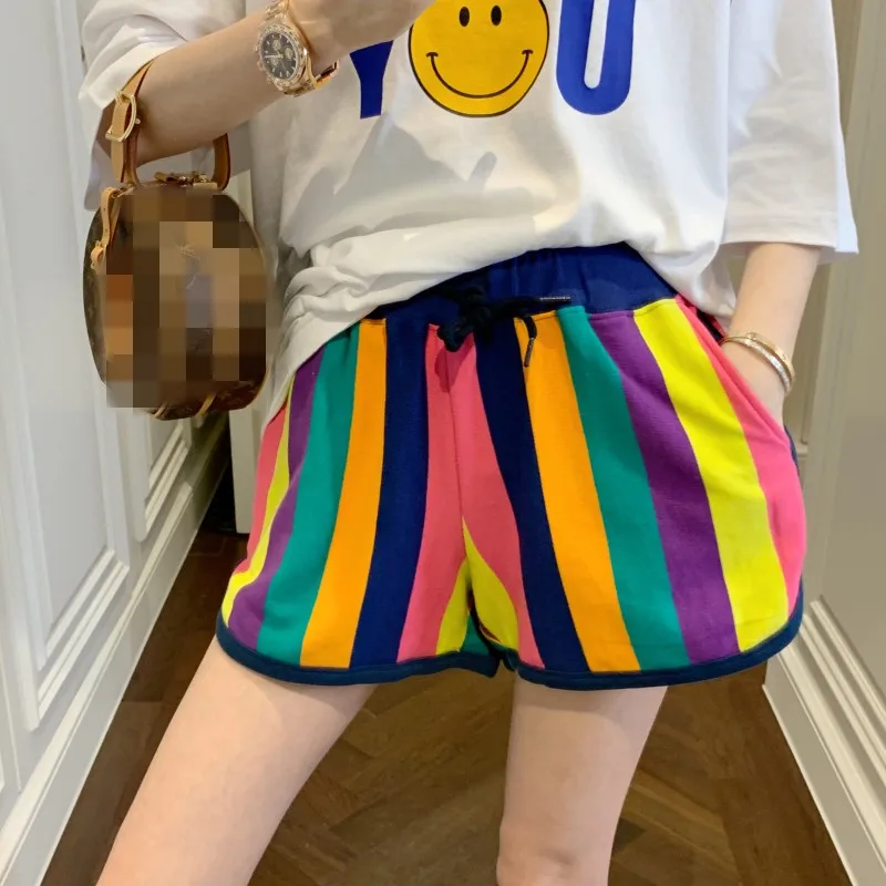 2021 Ladies Shorts Swim Beach Party Short Pants Women Quick Dry Surfing Running Swimming Watershort Rainbow Print | Женская одежда