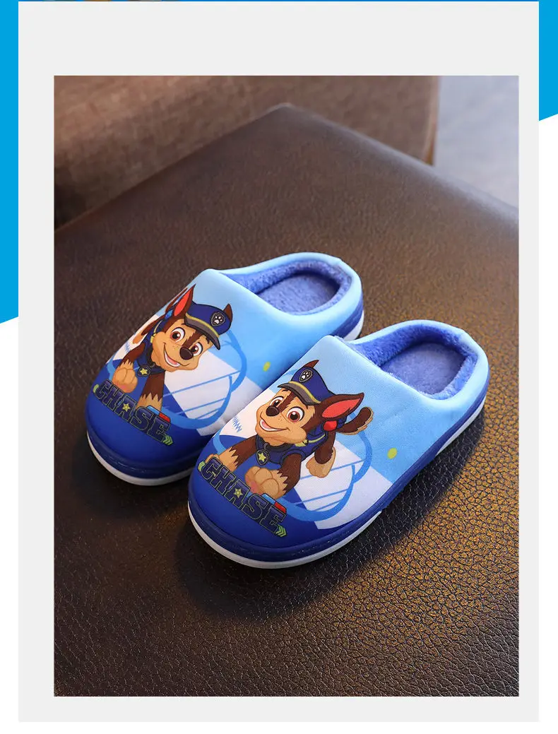 Anime Paw Patrol Kids Boy Girl Cotton Slippers Winter Children's Marshall Plush Slippers Home Indoor Shoes Furry Baby Slippers jeans pant