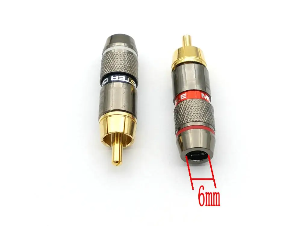 50pcs high quality Copper RCA Plug soldering Audio Video connector