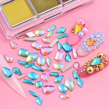 

Nail Art Rhinestones 50pcs/bag Shaped DIY Glass Flat Bottom Rhinestones Nail Art Jewelry Accessories Decoration Rhinestones