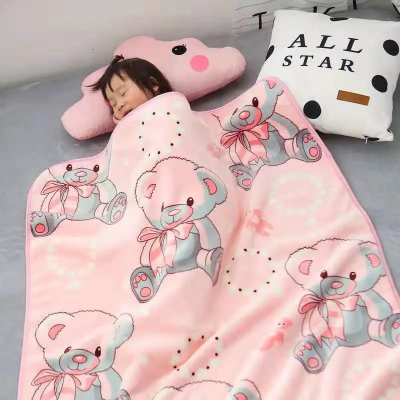 Spring Summer Newborn Blanket Children Lunch Break Single Layer Baby Blanket Kindergarten Office Cover Flannel