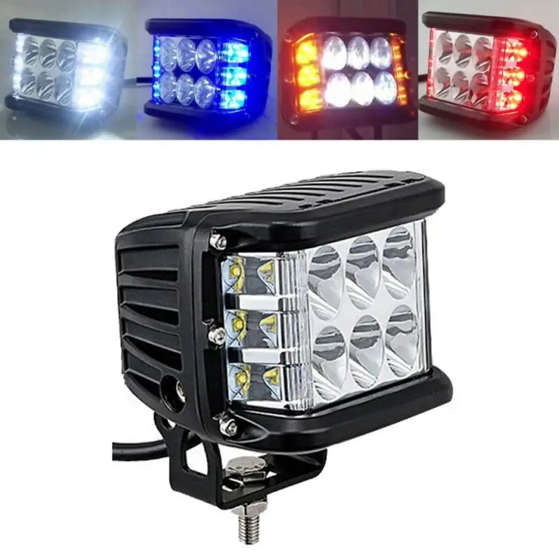 smart spotlight bulbs 2PCS LED Police Lights  Flashing Warning Led Pods Work Light Bar White & Amber Strobe Lamp Flasher Combo For ATV SUV TRUCK recessed spotlights