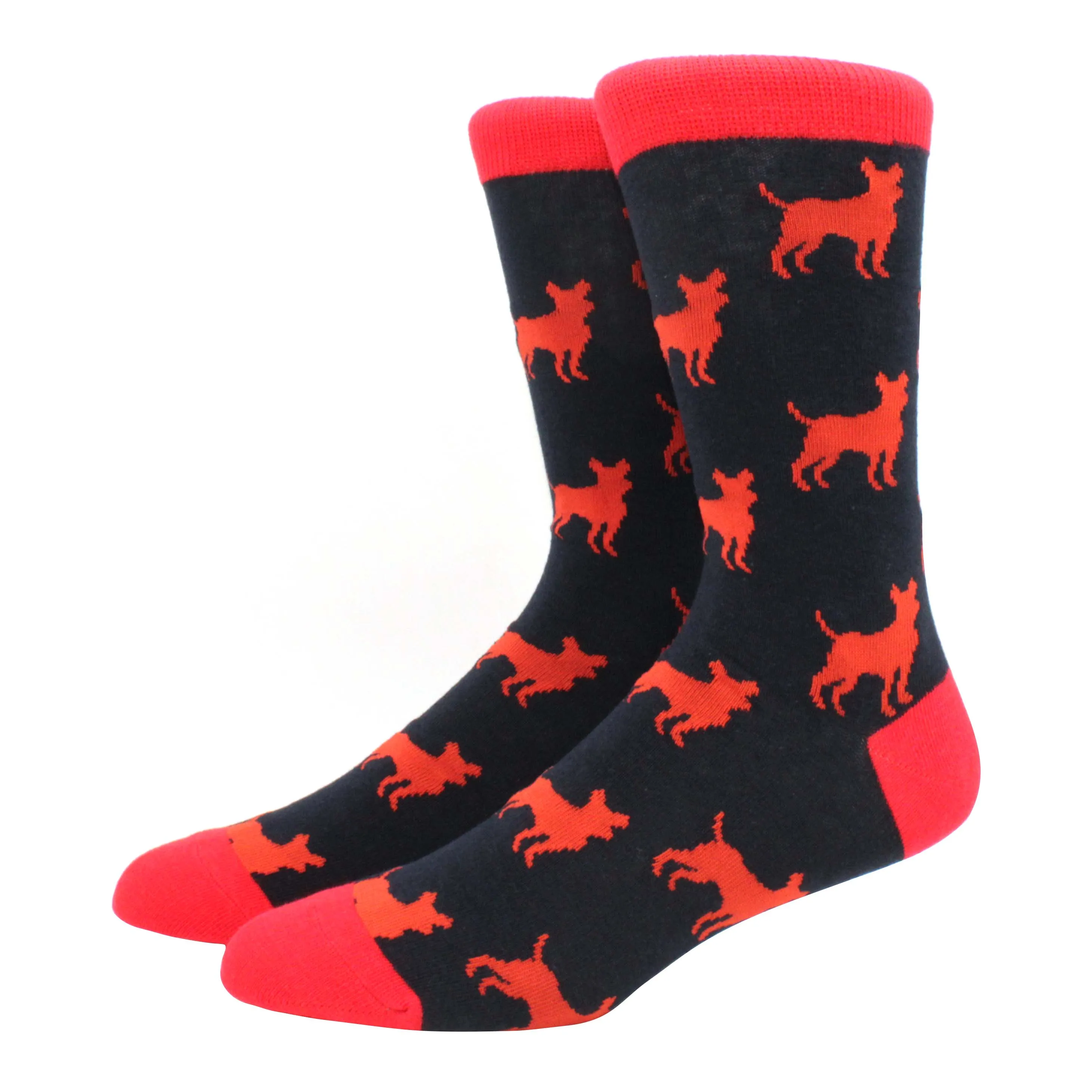 Vibrant Hiphop Cotton Men's Socks - Harajuku Fun Animal Design