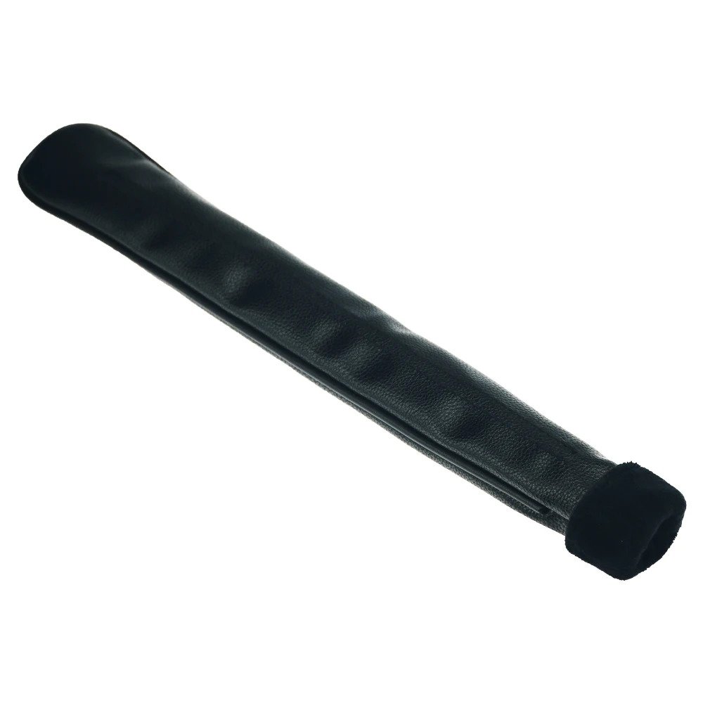 Golf Alignment Stick Covers PU Leather Tour 7 styles simple color with button for 2 sticks or club grip - Цвет: black