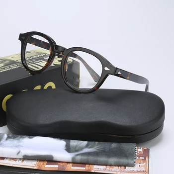 

Optical Eyeglasses Frame Men With Box&Case Johnny Depp Vintage Glasses Computer Spectacle Frame For Male Transparent Lens