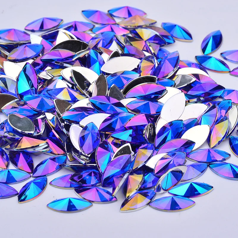 JUNAO-5x10mm-Blue-AB-Rhinestones-Acrylic-Flatback-Stones-Non-Sewing-Strass-Crystal-Applique-Horse-Eye-Diamond (1)