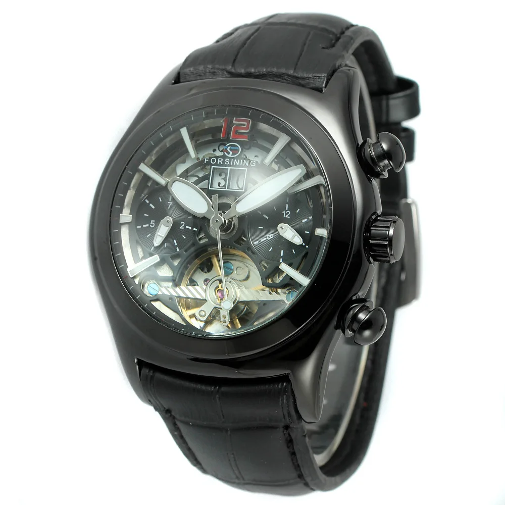 Уникальные часы для мужчин люксовый бренд скелет лицо маховик автоматические механические наручные часы для мужчин кожа Montre Homme Hodinky