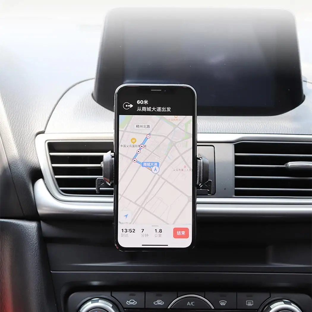 360 градусов вращающийся Автомобильный держатель для вентиляционного отверстия Авто 4,7-6 дюймов держатель для мобильного телефона вентиляционное отверстие черный