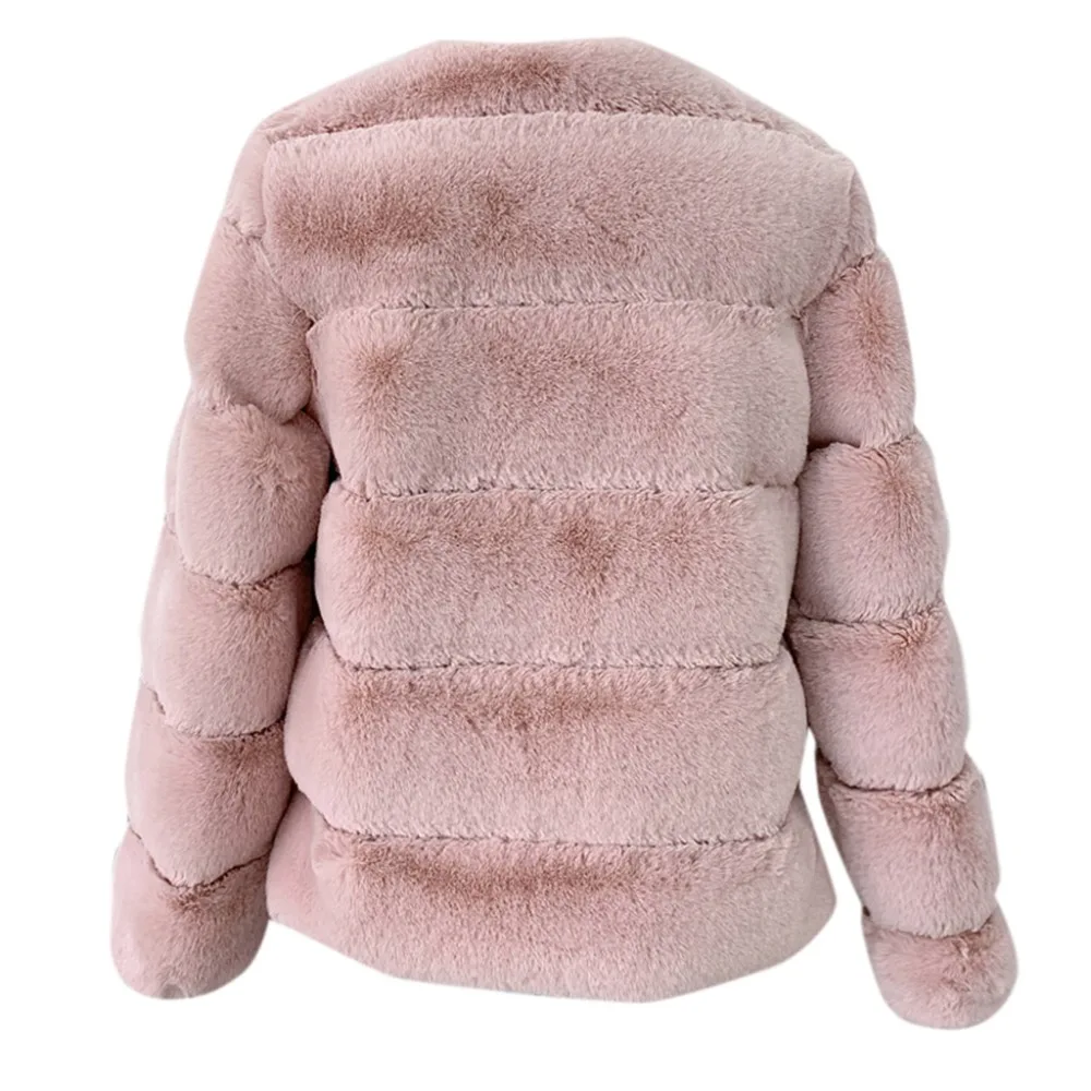 S-4XL пальто из лисьего меха, женская зимняя верхняя одежда, модное розовое пальто из искусственного меха, элегантная Толстая теплая верхняя одежда, куртка из искусственного меха, Chaquetas Mujer