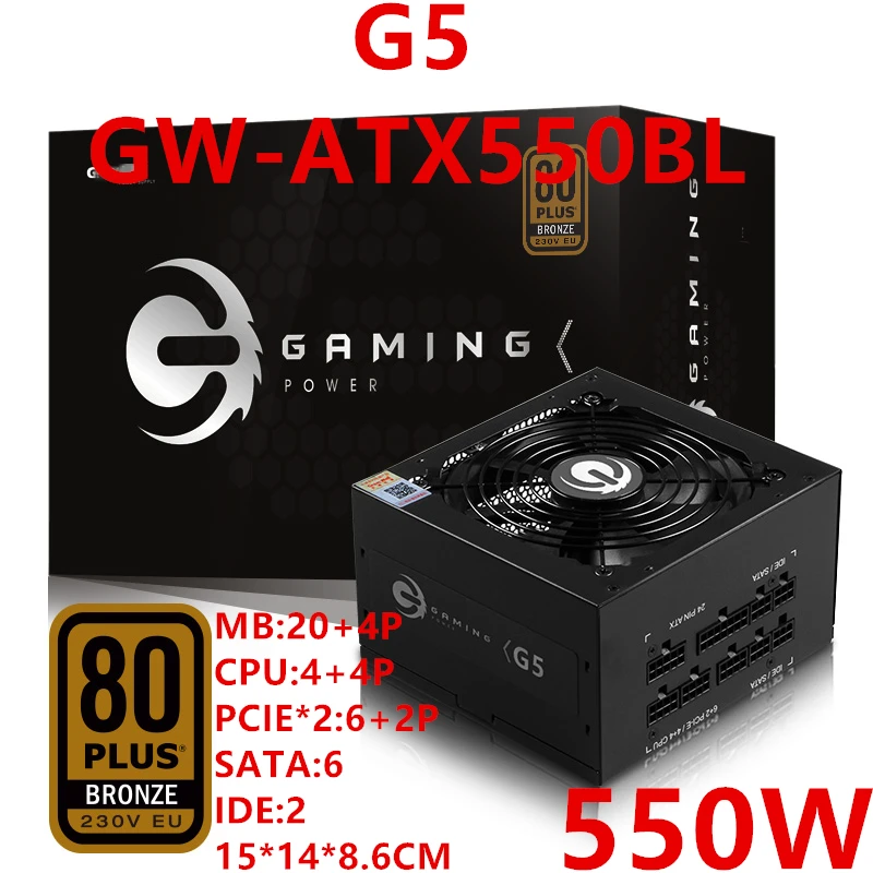 Новый PSU для бренда Great Wall полный модуль 80plus бронзовый ATX RTX2080 1080Ti номинальный 550 Вт