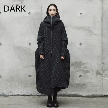 

2020 Winter Dark Gothic Demon Buu Personalized Hooded Line Cotton Long Jacket