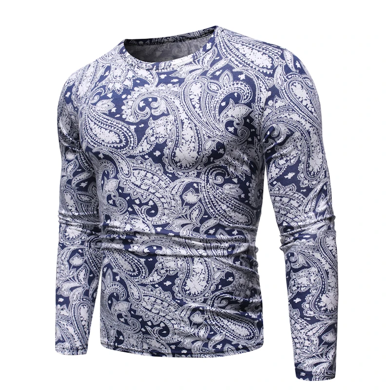 Модные мужские свитера с цветочным принтом, брендовый приталенный яркий вязаный свитер с цветочным принтом, пуловер, Мужская Роскошная уличная одежда