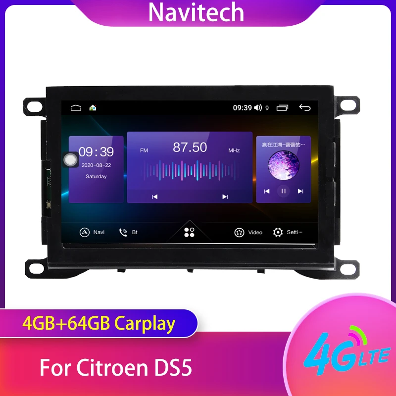US $351.51 Octa Core Android 10 1024600 Car Radio Stereo For Citroen DS5 Auto Radio GPS Navigation Audio Video WiFi
