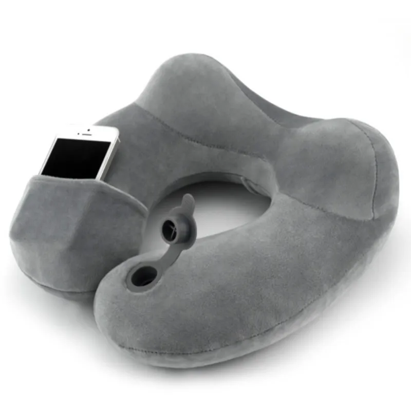 

Travel Outdoor Portable Pillows Inflatable U-Shaped Neckrest Pillows Travel Folding Slow Rebound Train Plane Office Pillowcase
