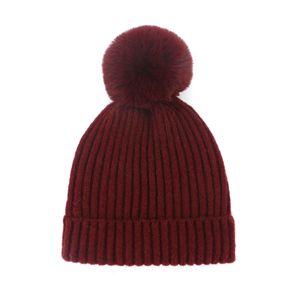 Beanie Caps Новая зимняя модная, вязаная Лыжная шапочка шапка женская Толстая теплая Bnie морозостойкая Шапки мульти-Цвет шляпа подруг и меховым помпоном Шапка-бини, шапки - Цвет: Beanie Caps