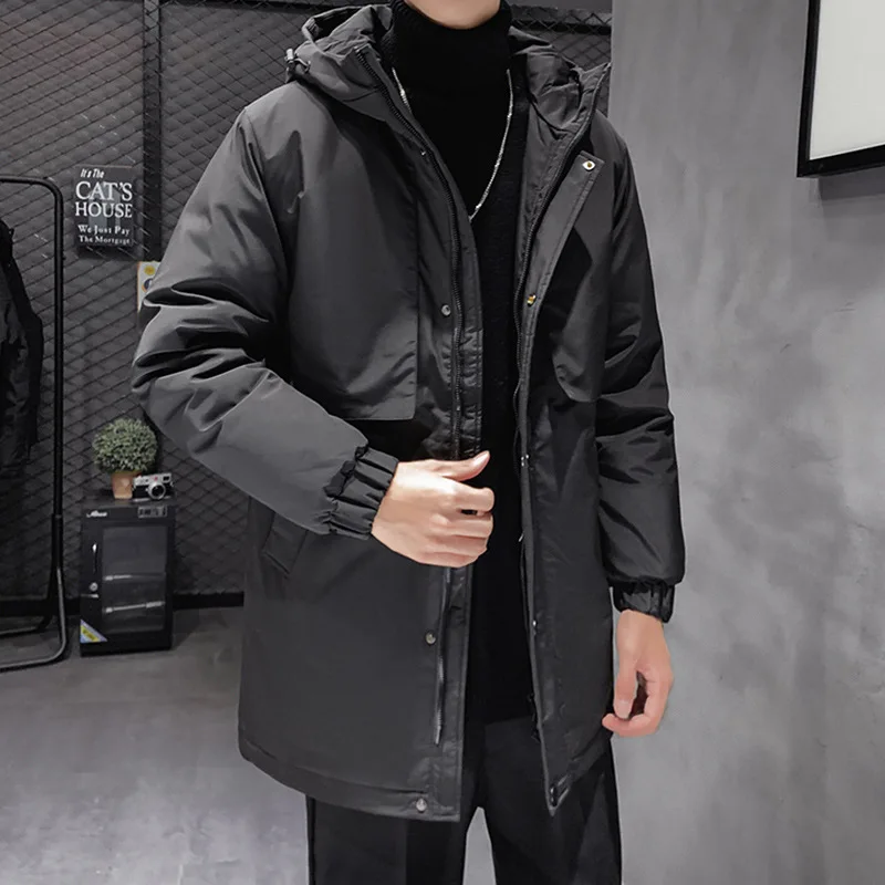 Men's Long Down Jacket Men 2022 Winter New Hooded Thickening Warm Man Jacket Soft Shell Windbreaker Jacket For Men's Down Jacket