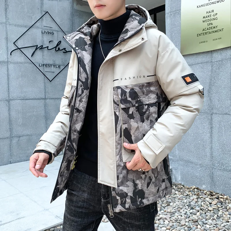 

2020 new autumn and winter trend hooded cotton padded jacket men's Korean casual cotton padded jacket