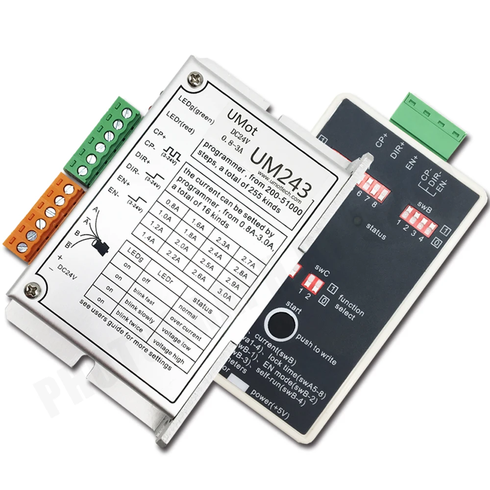 

Stepper Motor Driver UM243 2 phase 3A Stepper Driver With Programmer For Nema size 8-Nema 24 3D Printer