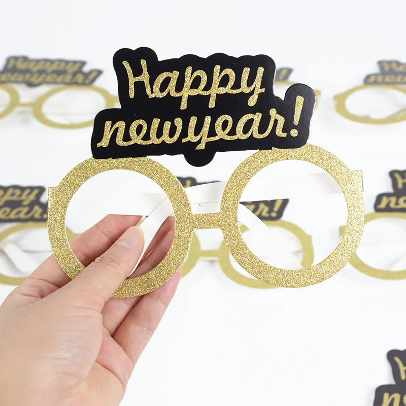 Happy New Year Decorations 2022 Christmas Balloons Decor Gold Black Disposable Tableware For Home New Year's Eve Party Ornaments