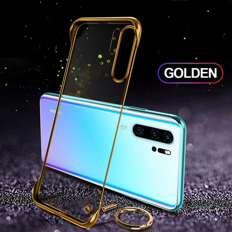 Для huawei P30 P20 Pro mate 20 Pro Honor 20 Pro 9X mate 20 Pro прозрачный Бескаркасный чехол с кольцом против падения Nova 5 5i Твердый Чехол - Цвет: Золотой