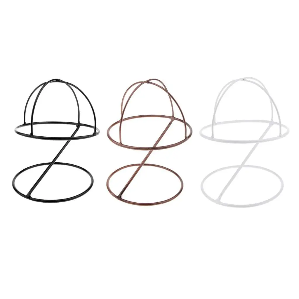 Wigs Hat Display Holder Baseball Sports Cap Storage Organizer Stand Rack (16.3x22.5 cm, Metal)