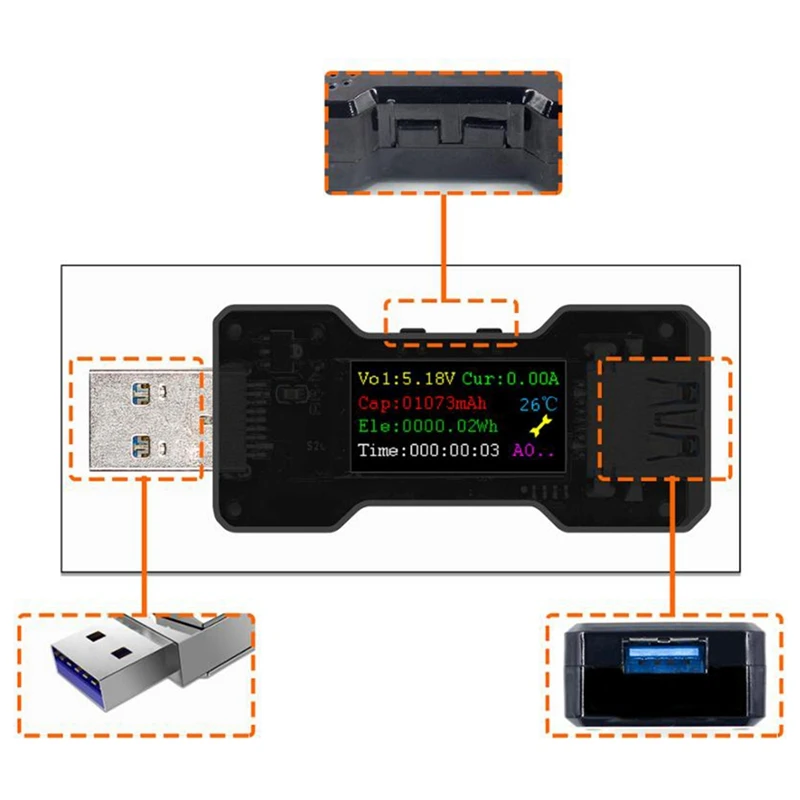FNB18 USB Тестер DC Цифровой вольтметр Ampermetro измеритель напряжения тока Ампер Вольт Амперметр детектор power Bank индикатор зарядного устройства