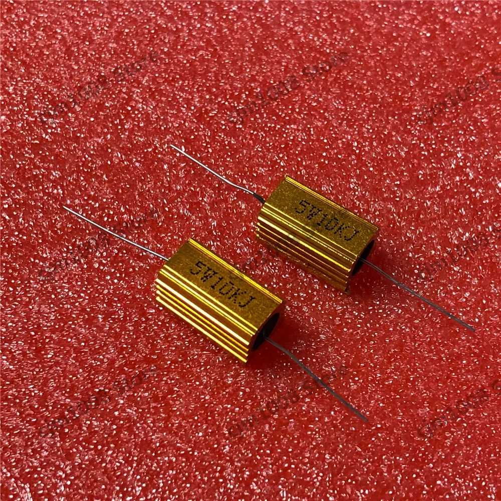 RX24-5W 15K Power Metal Shell Case Gold Aluminium Wirewound Resistor 5W15KJ 15000ohm 5% Automobile LED lamp resistors | Электроника
