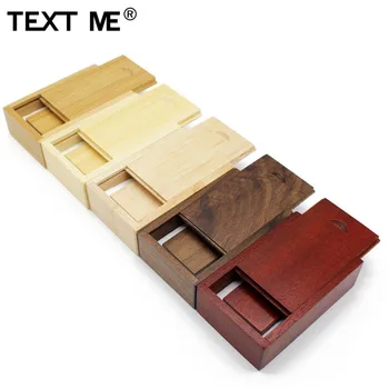 

TEXT ME wooden+box Personalized LOGO usb flash drive 4GB 8GB 16GB 32GB 64GB usb 2.0 photography gift