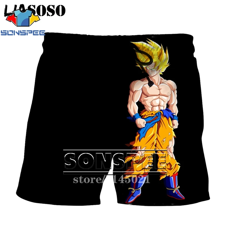Оранжевый SONSPEE мужские шорты с 3d принтом японского аниме DBZ Dragon Ball Z Son Goku Kakarotto, пляжные повседневные шорты, пляжные шорты D03 - Цвет: Оранжевый