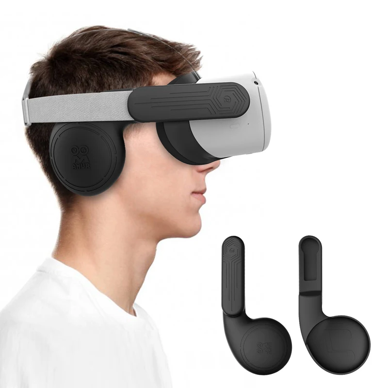 Silicone VR Ear Muffs for Oculus Quest 2 Headset Noise Reduction Headphone Extension Cover Quest 2 Accessories