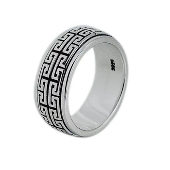 

Real Silver ring 925 Sterling Silver ring men women S925 Ring Rotate Vintage Ring Jewelry gift Great Wall Movable S925 Ring Band